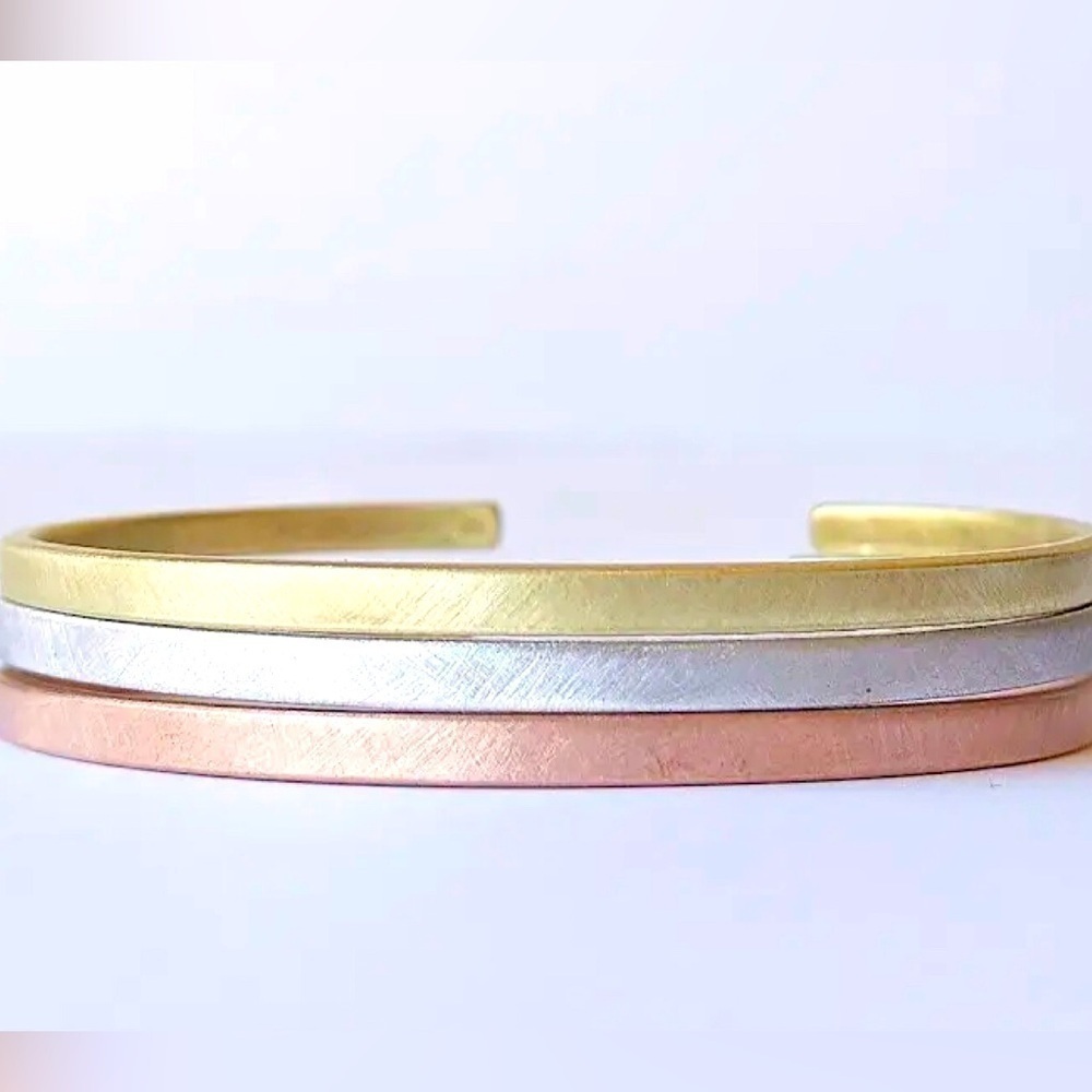 Hammered Hand-Made Metal Cuff Bracelets | NWT